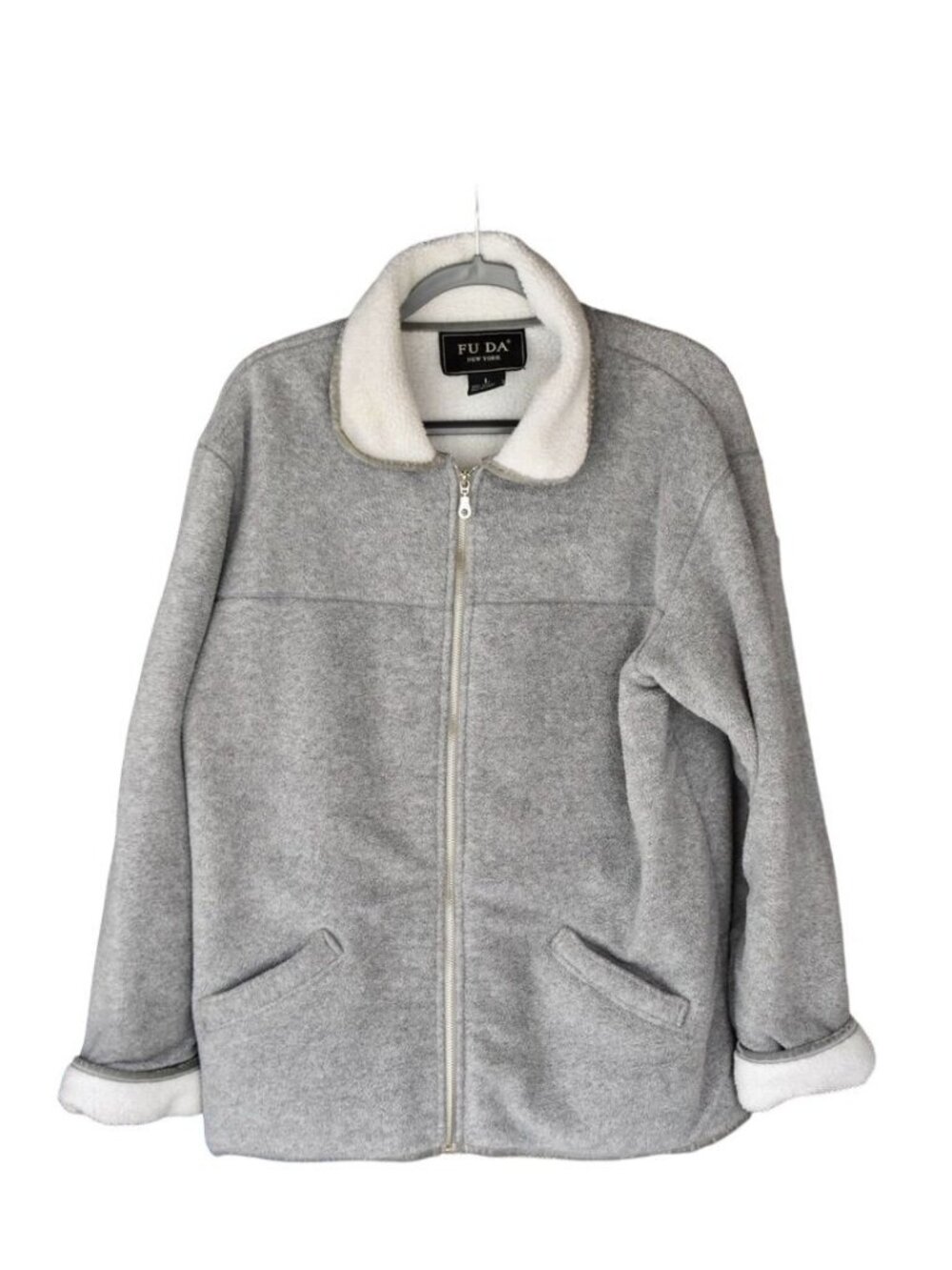 Vintage Women's FU DA Gray Heavy Fleece Jacket L